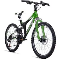 bergsteiger Mountainbike Montreal 20, 24 Zoll Kinderfahrrad, 6 - 13 Jahre, Mädchen, Jungen, 18 Gang Shimano Tourney RD-TZ50 Schaltwerk, Kettenschaltung, Scheibenbremse, V-Brake