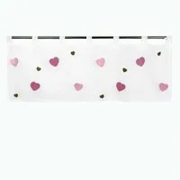 Delindo Lifestyle Scheibengardine bunte Herzen, Kinderzimmer Bistrogardine (1 St), Schlaufen, halbtransparent, Store