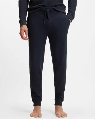 Structure Loungewear-Hosen in Dunkelblau