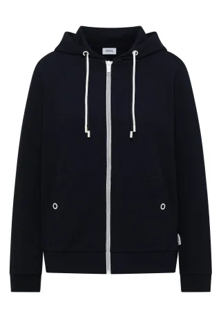 CECIL - Langarm Jacke mit Kapuze und Struktur urban dark blue - Gr. - XXL