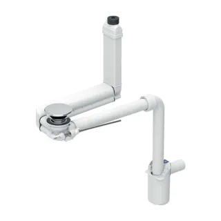 Geberit Clou Waschbeckenablauf 152049211 Ø 32 mm, Raumsparmodell, mit Hebelbetätigung, hochglanz-verchromt