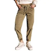 Freeman T. Porter Cargohose Celine Jazz deep lichen green Elastikbund mit Tunnelzug