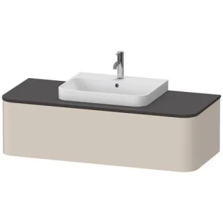 Duravit Happy D.2 Plus Konsolenwaschtischunterbau wandhängend Taupe Supermatt 1300x550x354 mm - HP49 HP4942M83830010