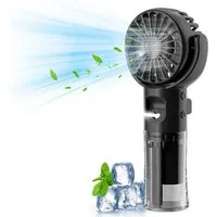 FELIXLEO Handventilator Handventilator mit Wasserkuehlung USB Tragbar 4 Stufen Schwarz