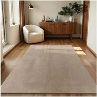 TaraCarpet Teppich Supersoft Kurzflorteppich Fiona Uni, rechteckig, Höhe: 14 mm, Wohnzimmer, Schlafzimmer, Esszimmer, Fiona taupe 50x80