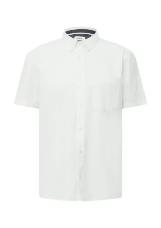 s.Oliver Red Label - Kurzarmhemd mit Waschung und gewebtem Tape weiß - Gr. - XXL