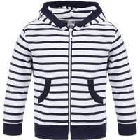 modAS Kapuzensweatjacke 2924 Kinder Kapuzenjacke Streifen - Gestreifte Sweatjacke Reißverschluss
