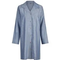 By Louise Nachthemd Icy Embrace (Set, 1-tlg., 1-teilig) Damen Sleepshirt ca.95cm lang Langarm Leinenstruktur geknöpft