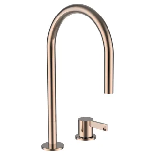 LAUFEN 2-Loch-Waschtischmischer Kartell LAUFEN Schwenkauslauf Ausladung 166 mm ohne Ablaufventil PVD H3113320822201