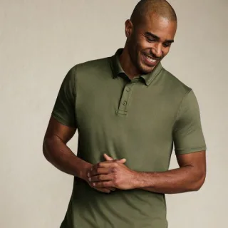 Performance-Poloshirt, Herren,  Grün, Elasthan/Polyester-Mischung, by Lands' End