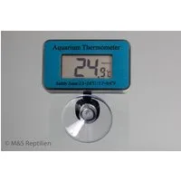 M&S Reptilien Aquarienthermometer M&S Digitales Thermometer (blau) mit Sauger ''wasserdicht'', wasserdicht