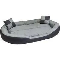 Hossi's Wholesale Tierbett Tierbett Hundekissen Hundebett L 110x80x20cm grau weich Wendekissen