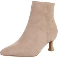 Ital-Design Elegante Stiefelette mit Absatz für Damen - Alltagsschuhe Stiefelette (89852611) Pfennig-/Stilettoabsatz Stiefeletten in Hellbraun