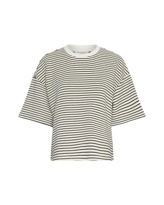 msch copenhagen - MSCHNilda Ima Q SS Sweatshirt STP Oatmeal Black - Gr. - M