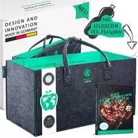 freegreen® Einkaufskorb PREMIUM« Einkaufstasche aus recycelten PET-Flaschen I 100% nachhaltig, & umweltschonend I Inklusive 'Das Clean Eating Kochbuch'