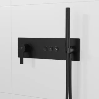 Steinberg Unterputz-Einhebelmischer, mit pushtronic, für 3 Verbraucher, schwarz matt, 39022322S 39022322S