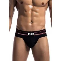 MOB Eroticwear Slip Classic Jock-Strap pofrei - schwarz (1-St) hinten offen