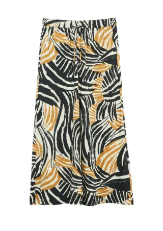 s.Oliver Red Label - Weite Hose mit Animalprint gelb - Gr. - 44