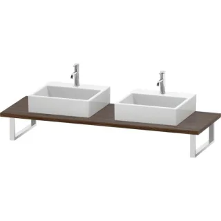 Duravit DuraStyle Konsole DS107C02121 für Aufsatzbecken, 2 Ausschnitte, Stärke 3 cm, Nussbaum dunkel