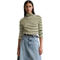 Marc O'Polo DENIM Rollkragenshirt Langarmshirt mit Turtleneck, Slim Fit, geringelt, Jersey