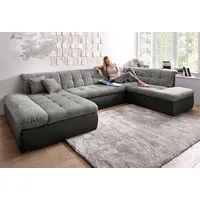 DOMO collection Wohnlandschaft MORIC 353x216x80 cm, mit viel Platz, U-Form, auch in Cord, im XXL-Format, wahlweise mit Bettfunktion und Armlehnenverstellung