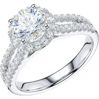 Jumpeak Diamantring Damen 585 Echtgold Ring,Damen Diamantring,1CT statement ring, 1CT,D,vs1,3ex,mit igi internationalem Zertifikat,damen geschenk