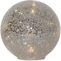 EGLO Dekoobjekt Star fall, LED Weihnachtsdeko Glaskugel Silber Tischdekoration Weihnachten Ø15cm