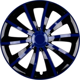 4x PREMIUM DESIGN Radkappen Radzierblenden Set Gral 14 ZOLL in Blau Schwarz