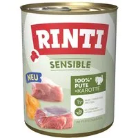 Rinti Sensible mit Pute & Karotte 800 g - 6 Stück, Nassfutter für: Hund