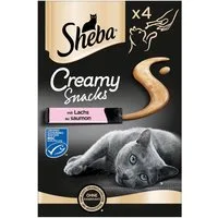 Sheba SHEBA® Beutel Creamy Snacks mit Lachs MSC 4 x 12g, Snack für: Katze