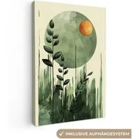 OneMillionCanvasses® Leinwandbild Abstrakt - Natur - Kunst - Sonne - Modern, Fotodruck (1 St), Boho Style Deko Wand, Bohemian Wanddeko Bilder, 20x30 cm