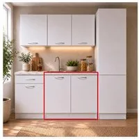 HTI-Living Spülenunterschrank Spülenunterschrank Jenna Weiß 80 cm (1 Stück, 1-St., 1 Spülenunterschrank) Modular erweiterbar, modernes Design, Arbeitsplatte Marmoroptik