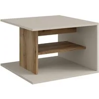 Home affaire Couchtisch LUMIA Kaffeetisch mit viel Stauraum, 60x60cm, modernes Design, Beistelltisch mit Ablagefläche, Kaschmir/Natureiche
