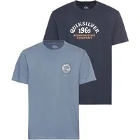 Quiksilver T-Shirt DISCOCHECK SHORT SLEEVE TEE PACK YM (Packung, 2-tlg., 2er-Pack) Kurzarm-Design, aus Baumwolle, auch in großen Größen