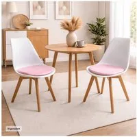 HTI-Living Esszimmerstuhl Esszimmerstuhl 2er Set Weiß mit Kunstledersitz (Set, 2 St), Küchenstuhl mit Kunststoffschale und Kunstledersitzfläche