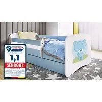 Raumhirsch Furniture Kinderbett 70x140, 80x160, 80x180 cm - Komplettset mit Matratze & Schublade (Bett für Mädchen, Einzelbett Kinder 2–12, mit Rausfallschutz & Lattenrost), verschiedene Farben & Designs