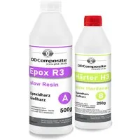 DD Composite Epoxidharz 500g Epox R3 + 250g Härter H3 slow bis 10cm (2-St), Gießharz, Kunstharz, Resin