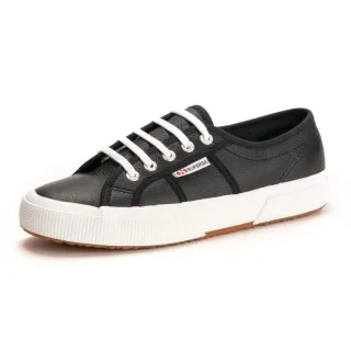 Superga 2750 Leder Herren Schwarz/Weiß Sneakers