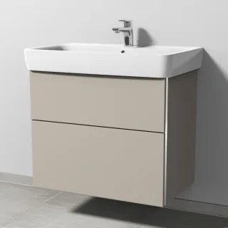 Sanipa 3way Waschtischunterbau zu Geberit Renova Plan Waschtisch mit 2 Auszügen, Kaschmir-Matt BP8781U