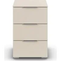 OTTO home Nachtkommode Nachttisch Nachtschrank Schubladen Sideboard Schubladenkommode ASTANA (Breite 40 cm / Höhe 61 cm), mit 3 geräumigen Schubladen, Kantengriff in Alufarben MADE IN GERMANY