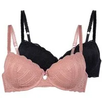 Dorina Bügel-BH Celine (2er Pack) Mikrofaser-Rückenflügel mit Power-Mesh