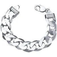 JEWLIX Panzerarmband JEWLIX Herrenarmband massiv 925 Silber Panzerarmband 17mm PA0170 -23cm