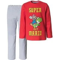 Super Mario Pyjama SUPER MARIO langer Kinder Schlafanzug Jungen 104 116 128 140 152 langer Kinder Schlafanzug