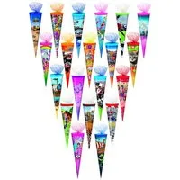 Livepac Office Schultüte 20x Schultüte / Zuckertüte / 35cm / Tüllverschluss / 20 verschiedene M
