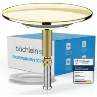 Bächlein Badewannenstöpsel Hochwertiger Badewannenstopfen mit Excenterverschluss, (Gold), Ablaufgarnitur für jede Badewanne inkl. Dichtungen