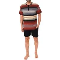 Normann Pyjama Normann Herren kurzarm Schlafanzug Shorty mit Knopfleiste am Hals