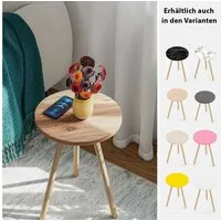 Jungengel Beistelltisch Kaffeetisch Dreibein 9x Farben Holz Ablagetisch Nachttisch Rundtisch, Vintage & Retro, Einfacher Aufbau, TSE, ISO 9001 und FSC