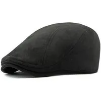 LuxusKollektion Schiebermütze Schiebermütze Wildleder Herren Damen Flatcap Einheitsgröße Schwarz