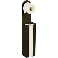 relaxdays Toiletten-Ersatzrollenhalter Toilettenpapierhalter freistehend 2 in 1, schwarz