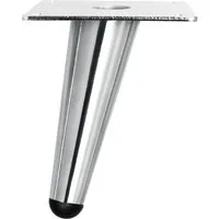 Prima-Online Tischbein 4x Schräg Möbelfüße Chrome Konisch Möbelbeine Metall 10-23 cm